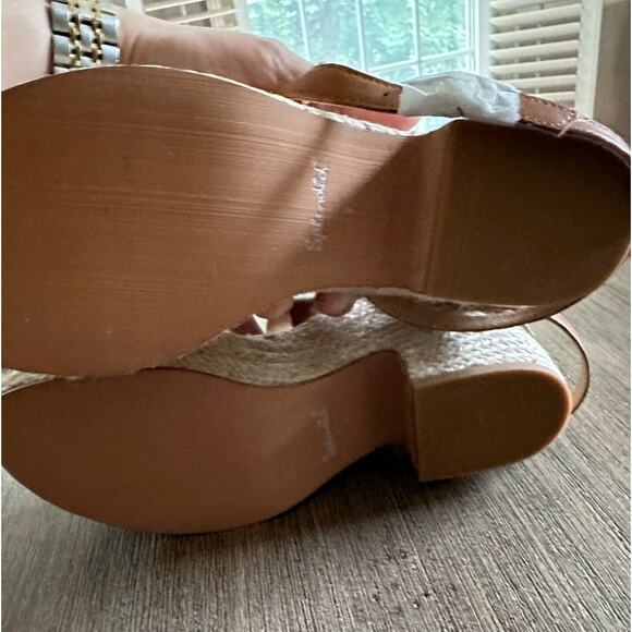 Splendid Women’s Bowie Espadrille Wedge Leather Camel Sandal New - Picture 11 of 13